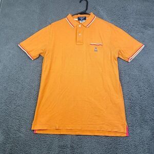 Psycho Bunny Polo Shirt Orange Size 6 Short Sleeve Twin Cuff Logo